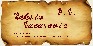 Maksim Vučurović vizit kartica